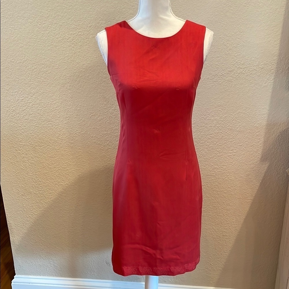 Elegant Tommy Bahama Orangish-Red Sleeveless Dress - Picture 1 of 5